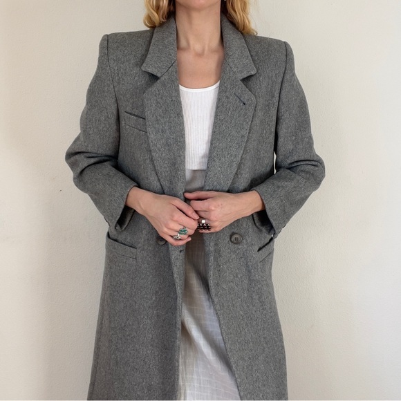 Vintage 80s Long Wool Coat - Picture 1 of 9